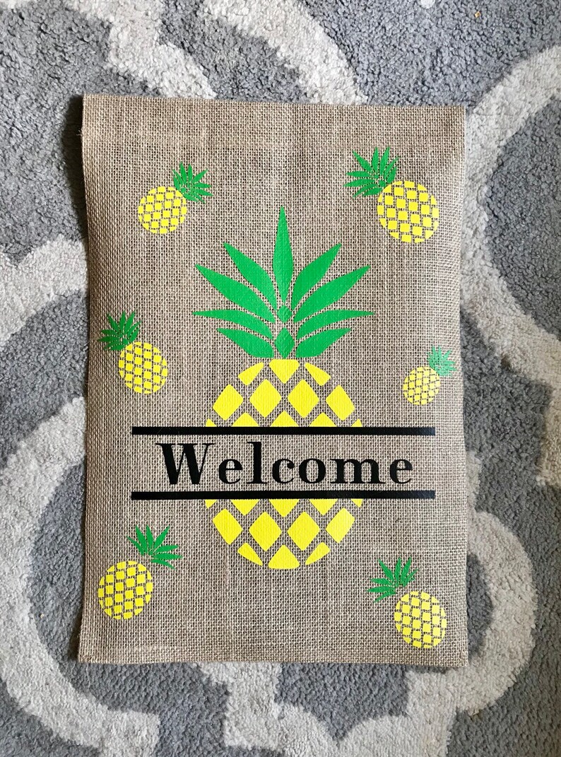 Pineapple welcome garden flag