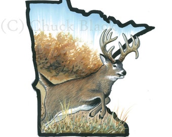 Minnesota Whitetail Limited Edition Art Print - "Fall Buck" by Chuck Black