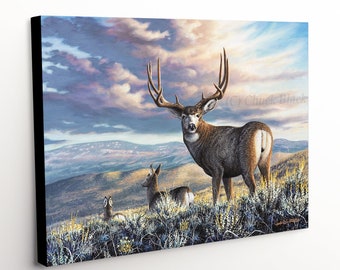 Mule Deer Canvas Art Print - Peinture « The Inspiration » par Chuck Black