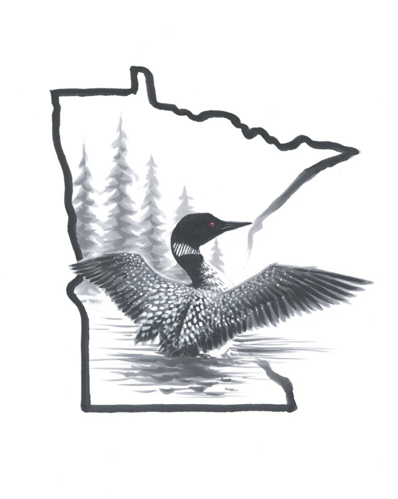 Minnesota Loon Limited Edition Art Print morning Etsy
