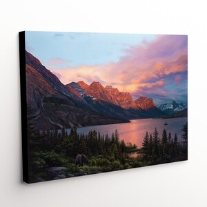 Glacier National Park Canvas Art Print - "A Lasting Impact" Schilderij door Chuck Black