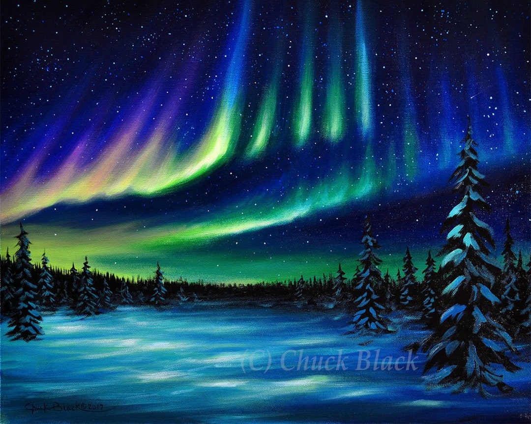 Northern Lights Limited Edition Art Print chilling Etsy
