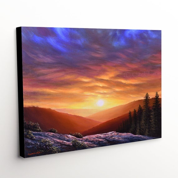 Sunset Landscape Canvas Art Print simply Perfect Painting by Chuck Black 
