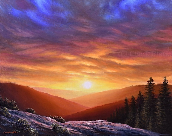 Sunset Landscape Limited Edition Art Print simply Perfect Painting by Chuck  Black -  Canada