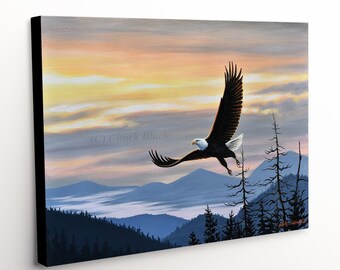 Bald Eagle Canvas Art Print - "Conquered" Painting by Chuck Black