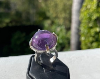 Prophecy Ring® in Silver with Rubies and  an Amethyst Sphere