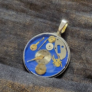 Upcycled Watch Pendant - Blue
