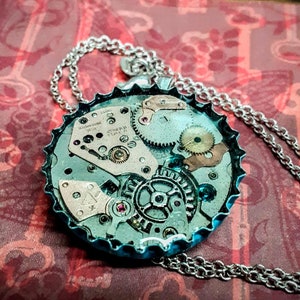 Blue Kona Bottle Cap Necklace