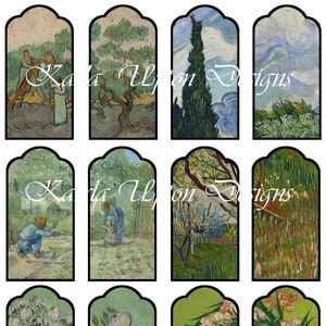 Journal Tags 004 van Gogh Landscapes and Flowers image 1