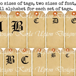 Alphabet Tags 001 Old English Font