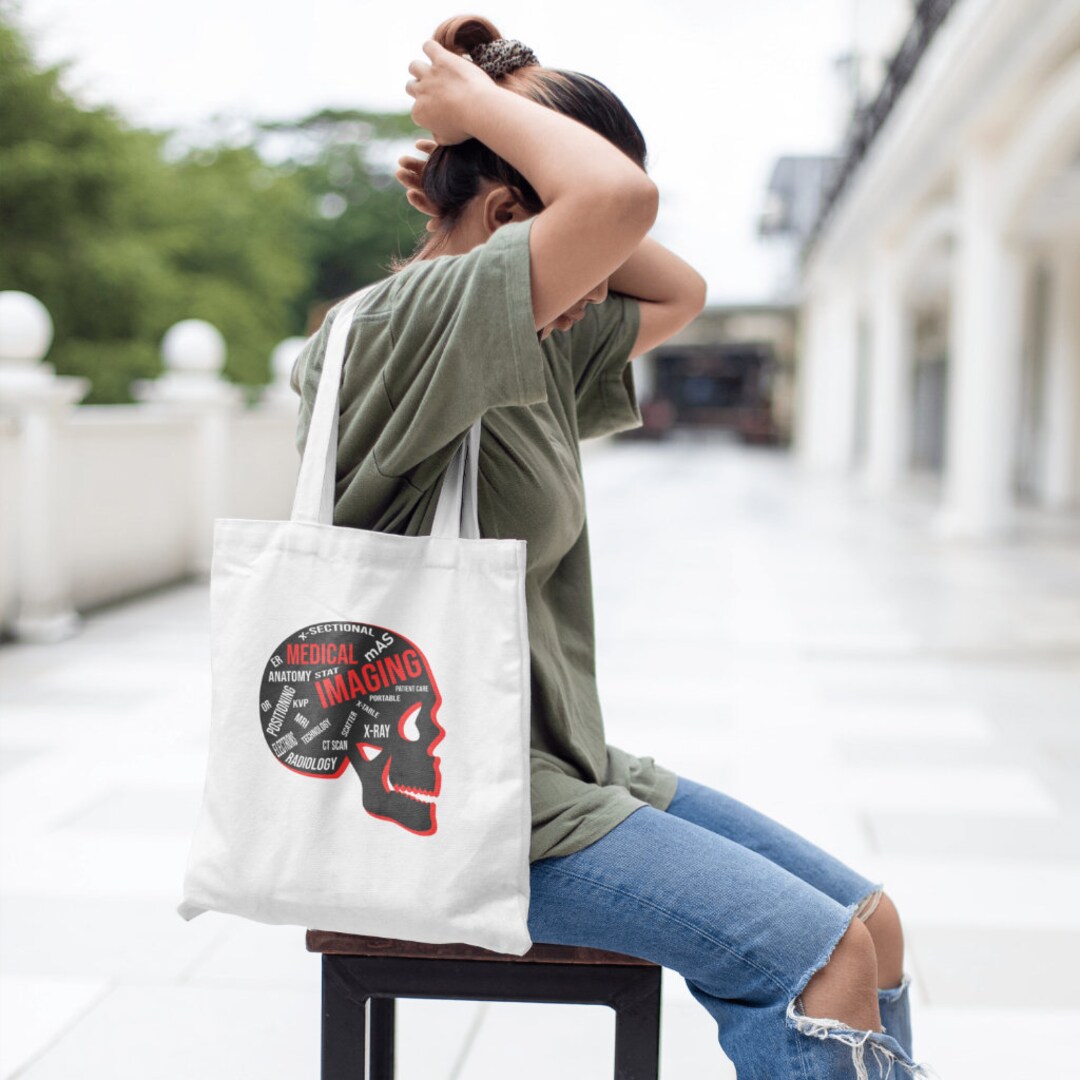 Xray Tech Canvas Tote Bag Skull Canvas Tote Bags Radiology Etsy