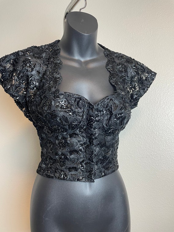 Black Sequin top size small