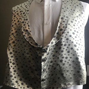 Vintage Satin Costume Vest size 52&quot; chest with real pockets.