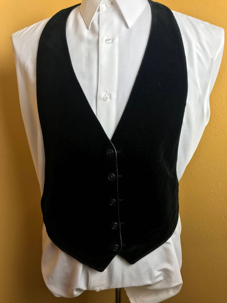 Vintage Reversible Black Velvet & Grey Backless Tuxedo Vest | Etsy