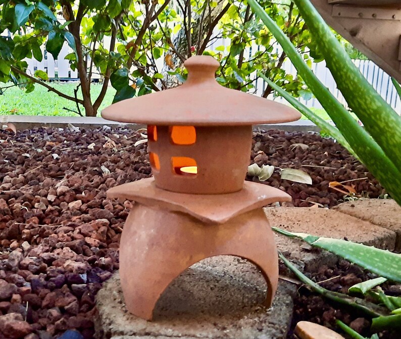 Zen Garden Lantern Japanese Ceramic Lantern Handmade Candle Etsy