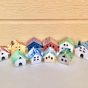 Small house handmade ceramic in Hawaii for house warming gift, Cute Tiny house in nostalgia, Garden Aquarium Decor, Miniature Fairy house image 10