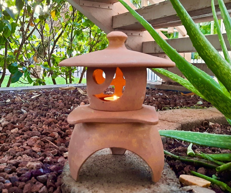 Zen Garden Lantern Japanese Ceramic Lantern Handmade Candle Etsy