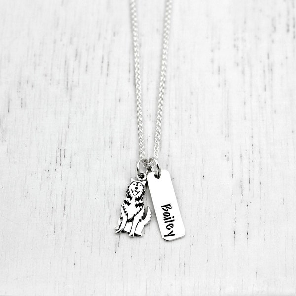 HUSKY NAME NECKLACE • Personalized Siberian Husky Hand Stamped Sterling Silver Dog Mom Jewelry