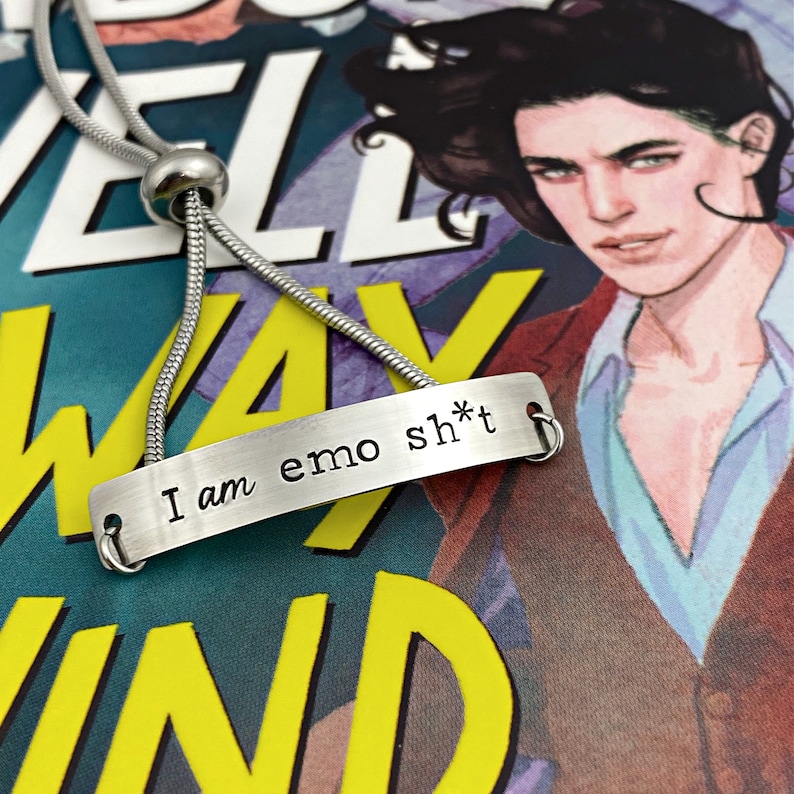 Baz Pitch • Any Way the Wind Blows • Carry On • Simon Snow • Snowbaz • I am emo sh*t • Hand Stamped Stainless Steel Adjustable Bar Bracelet 
