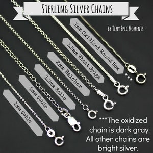 STERLING SILVER CHAIN • Chain Only • Cable • Wheat Spiga • Rollo Rolo • Box Chain • Belcher • Shiny • Oxidized • Woven • Necklace