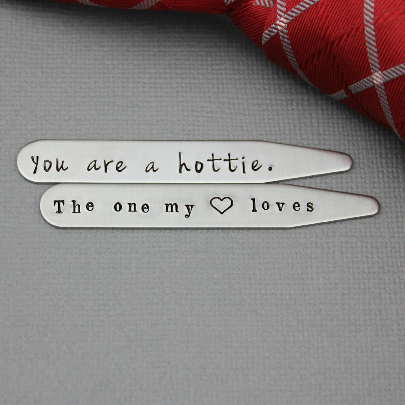 CUSTOM Pair of COLLAR STAYS Personalized Hand Stamped Steel Etsy