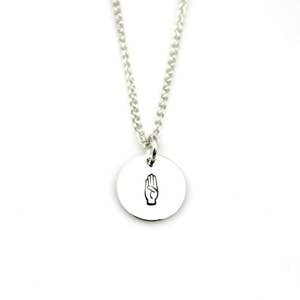 SIGN LANGUAGE INITIAL Necklace in Sterling Silver - asl