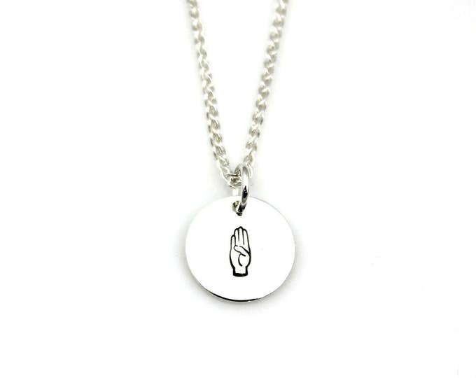 SIGN LANGUAGE INITIAL Necklace in Sterling Silver - Asl - Etsy