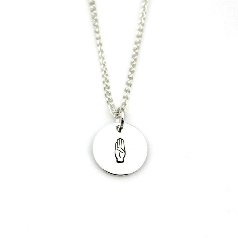 SIGN LANGUAGE INITIAL Necklace in Sterling Silver Asl Etsy
