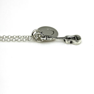 UKULELE Initial Personalized Sterling Silver Necklace - Uke charm *