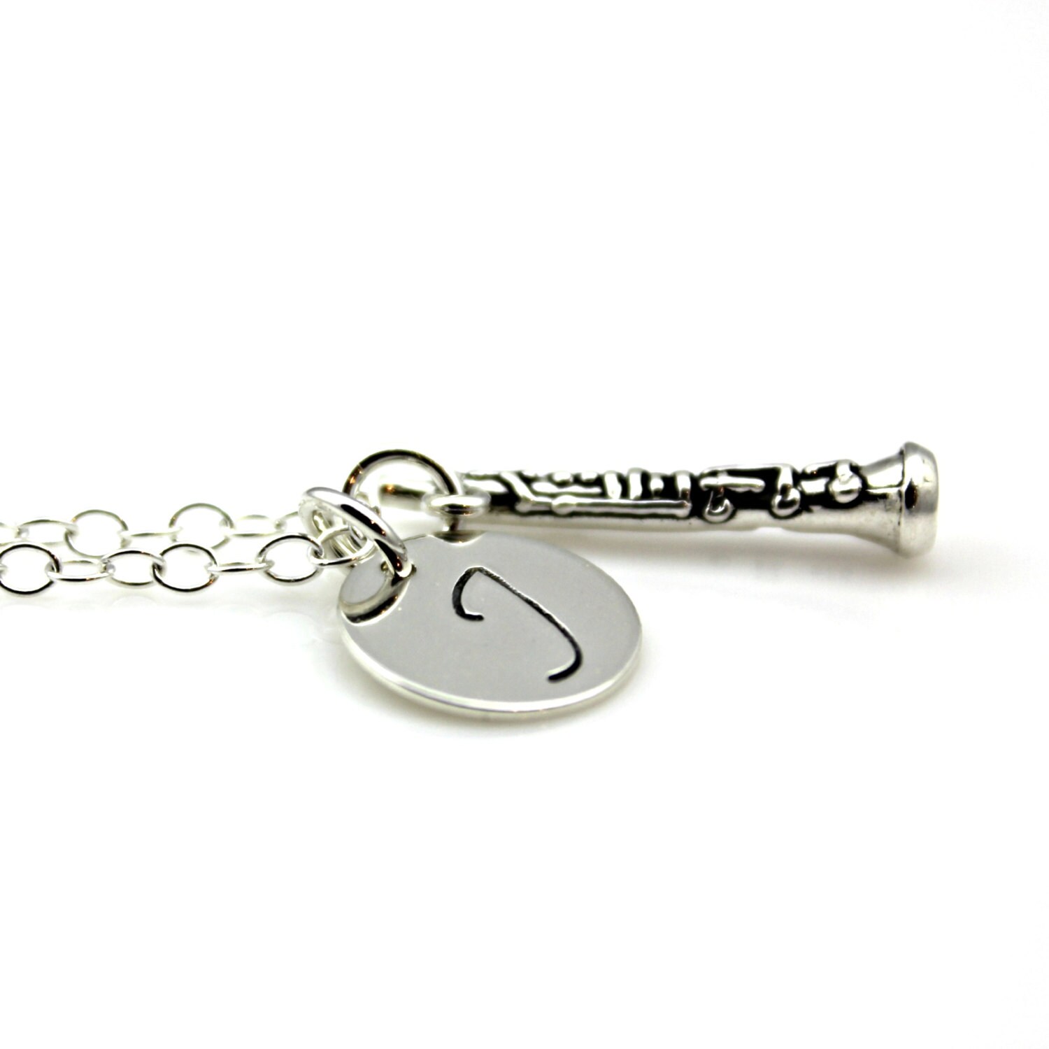 OBOE INITIAL NECKLACE in Sterling Silver Etsy