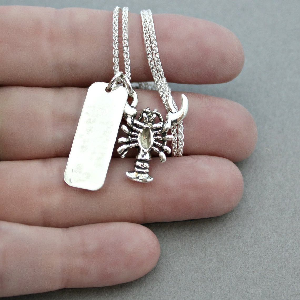 "sterling silver florida lobster charm"