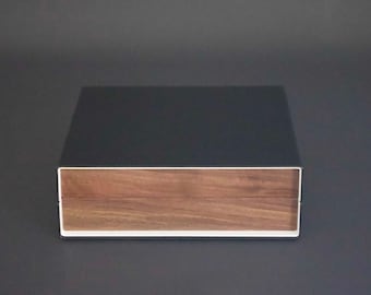 Watch Box Custom Made Hand Made, Modern Watch Case For Men, Wood Watch Storage Box, 6 Watches and Glasses Box, Mens Christmas Gift,