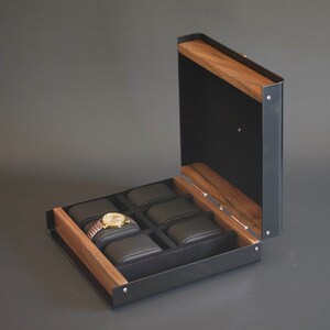 Men's Watch Box, Watch Display Case, Custom Watches Box, Hand Made Watchbox Australia, Birthday Gift For Boyfriend, Modern Wood Watch Box 6 image 4