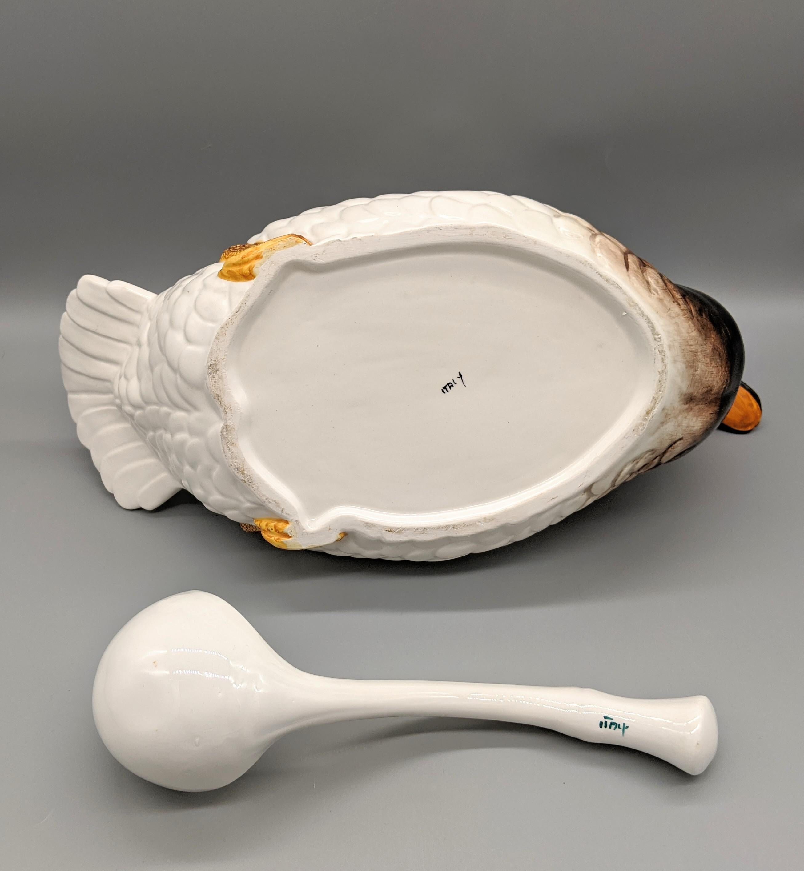 20th Century Italian Duck Soup Tureen With Ladle 3 Piece Set Etsy