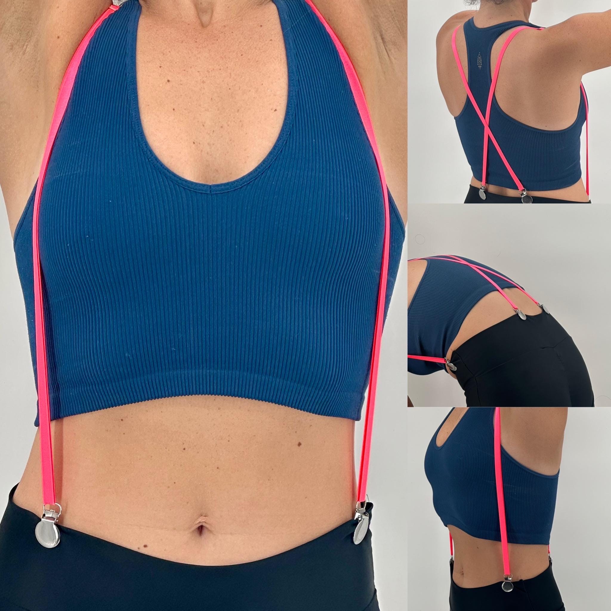 4-Pack Women's Hidden Suspenders - Adjustable Y-Back Braces For Under Clothes (Black & Beige)