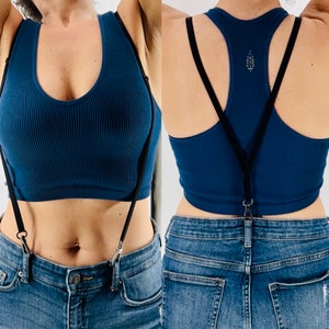 Women’s Suspenders, Swivel Hooks, Hidden Suspenders, Skinny Suspenders for Belt Loops, Belt Alternative, Undergarment Shapewear, Y-back.
