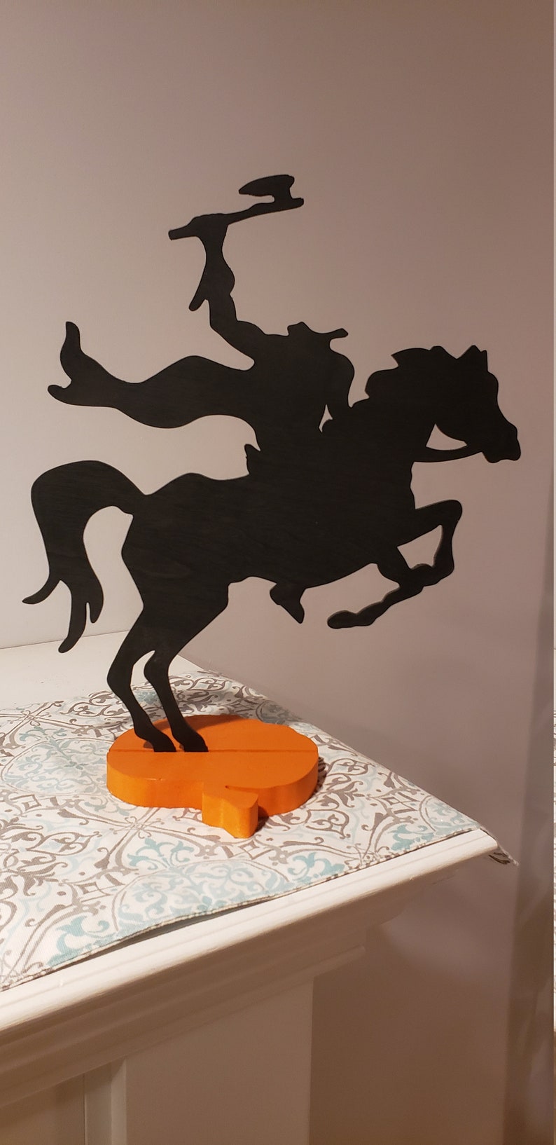 Headless Horseman Silhouette Made of Wood Painted Black | Etsy