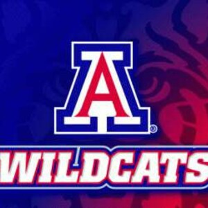 May include: University of Arizona Wildcats logo with the letters "A" and "WILDCATS" in blue and red on a blue and red background.