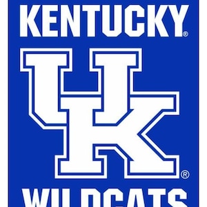 May include: Kentucky Wildcats logo on a blue background. The logo is white and features the letters "UK" in a bold, blocky font.
