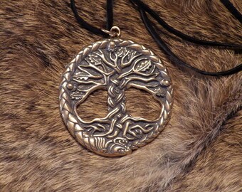 Bronze Celtic Oak Sacred  Knotwork Tree of Life Pendant - Celtic, Norse Mythology