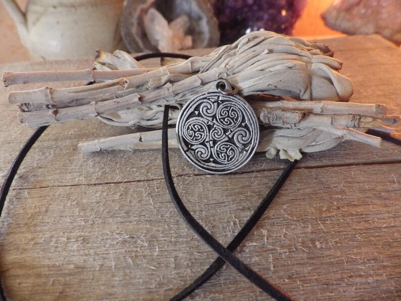 Celtic Never Ending Spiral Pendant Celtic Knotwork Etsy