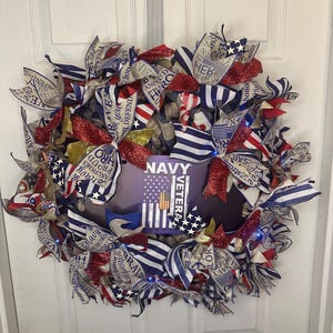 US Navy Wreath Patriotic Wreath Welcome Wreath Front Door Wreath Etsy Wreath Military Wreath Decorative Wreath