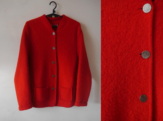 Vintage green grey Trachten cardigan Loose Tyrol s