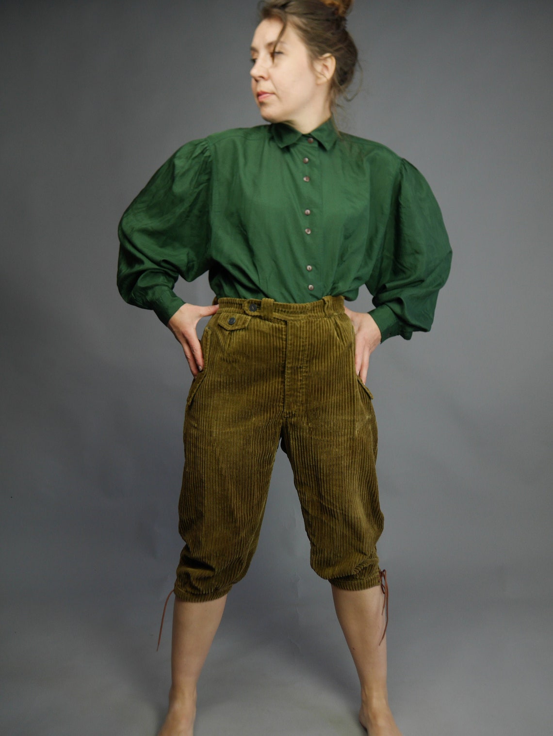 Herren Jagdhose Vintage Hose Wald Capri Vintage grüne Cordhose | Etsy