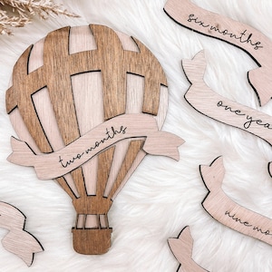 Heteluchtballon mijlpaal Prop | Babymijlpalen | Baby mijlpaalkaarten | Maandelijkse mijlpalen | Babyshower cadeau