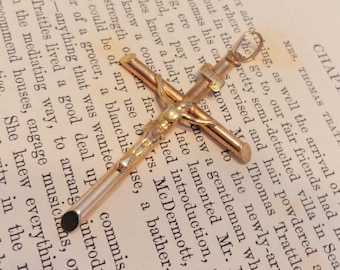 Large Gold Vintage Crucifix - Gold Cross
