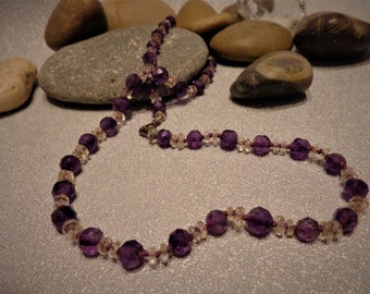 Vintage Amethyst & Crystal Necklace