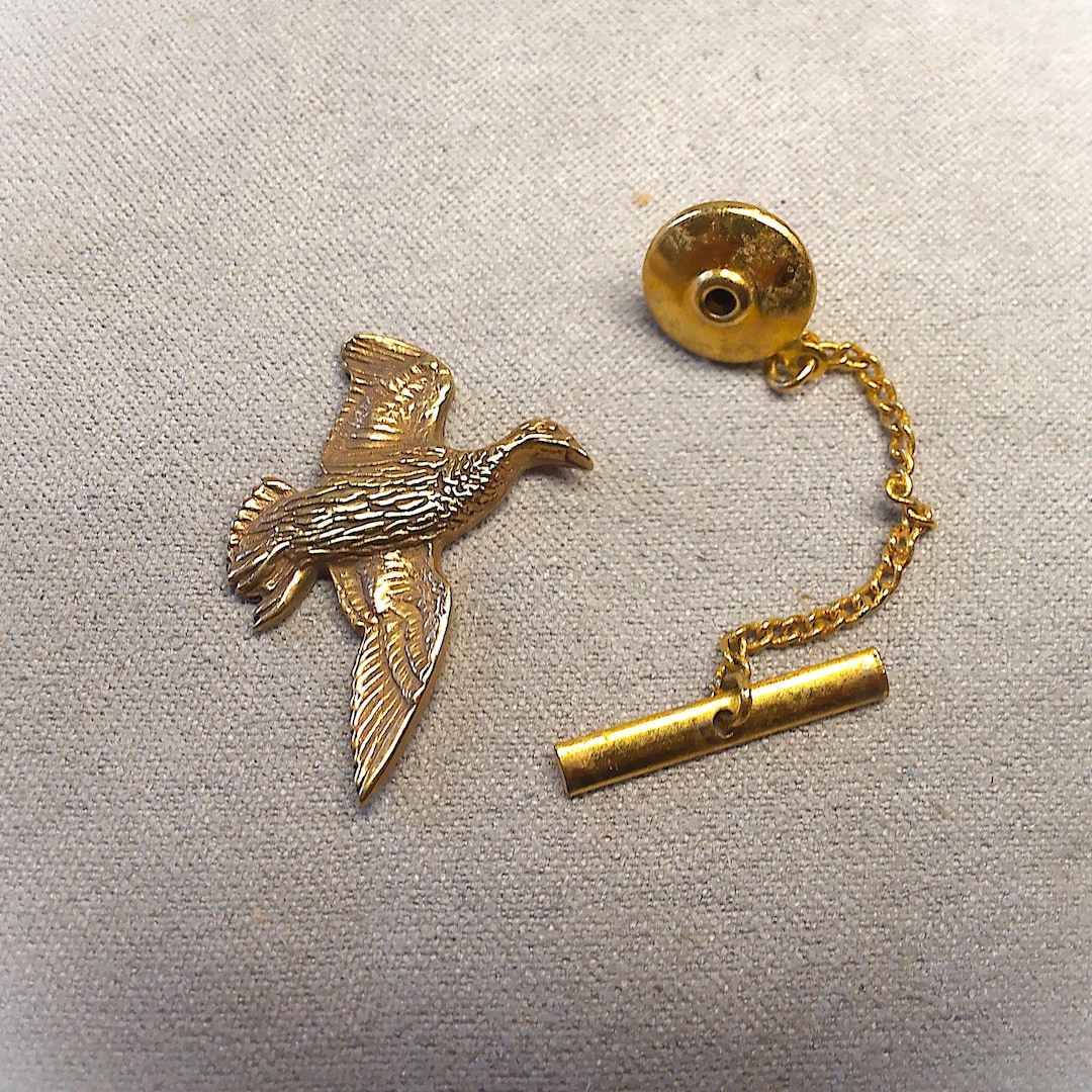 Vintage 9ct Gold Flying Duck Tie Pin: Wildlife Lapel Clip - Etsy