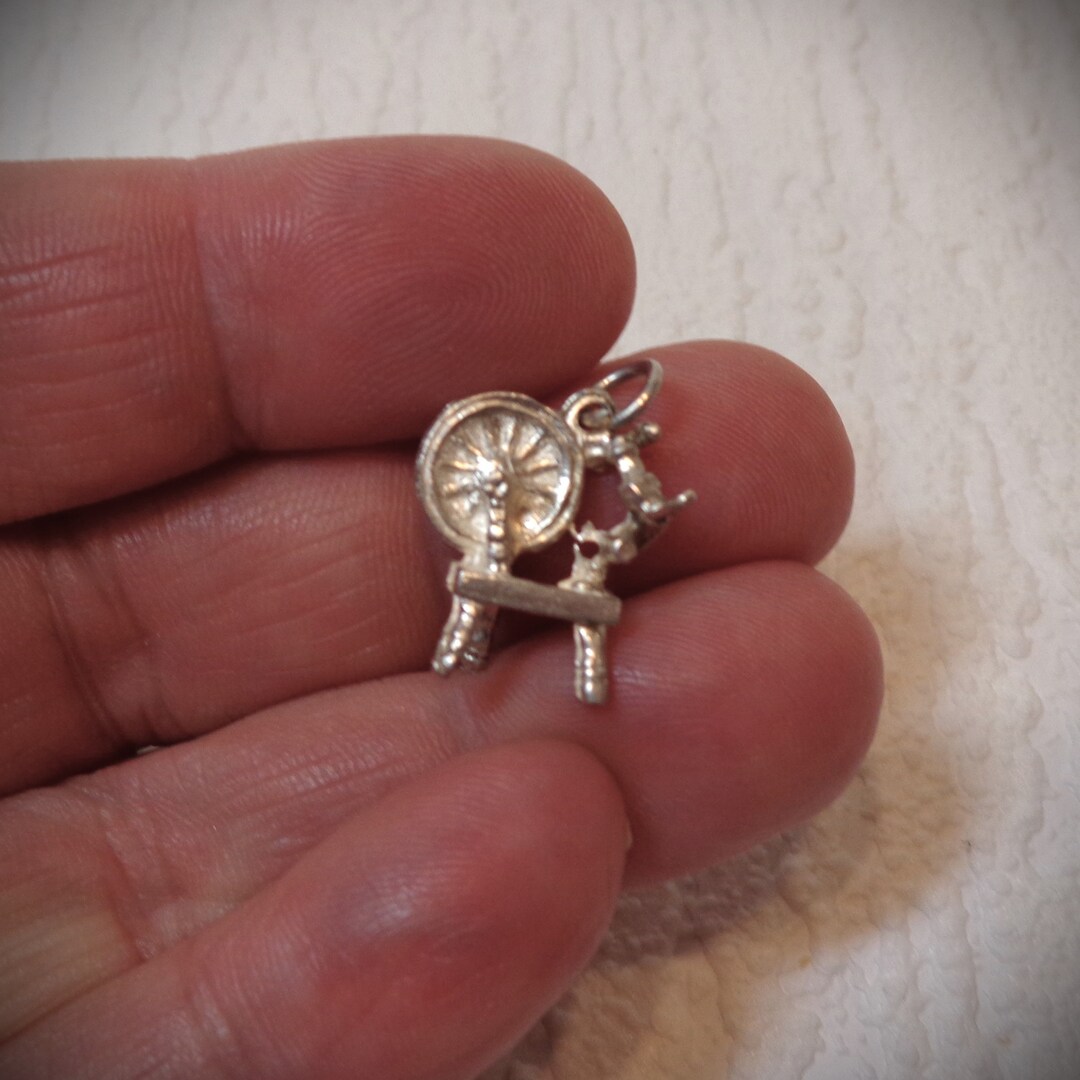 Vintage Spinning Wheel Charm Fairy Tale Charm Etsy