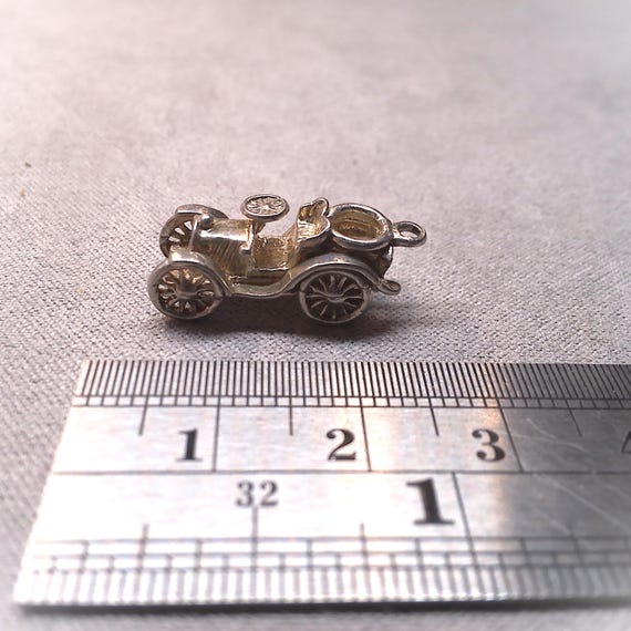 Solid Silver Vintage Car Charm - image 3